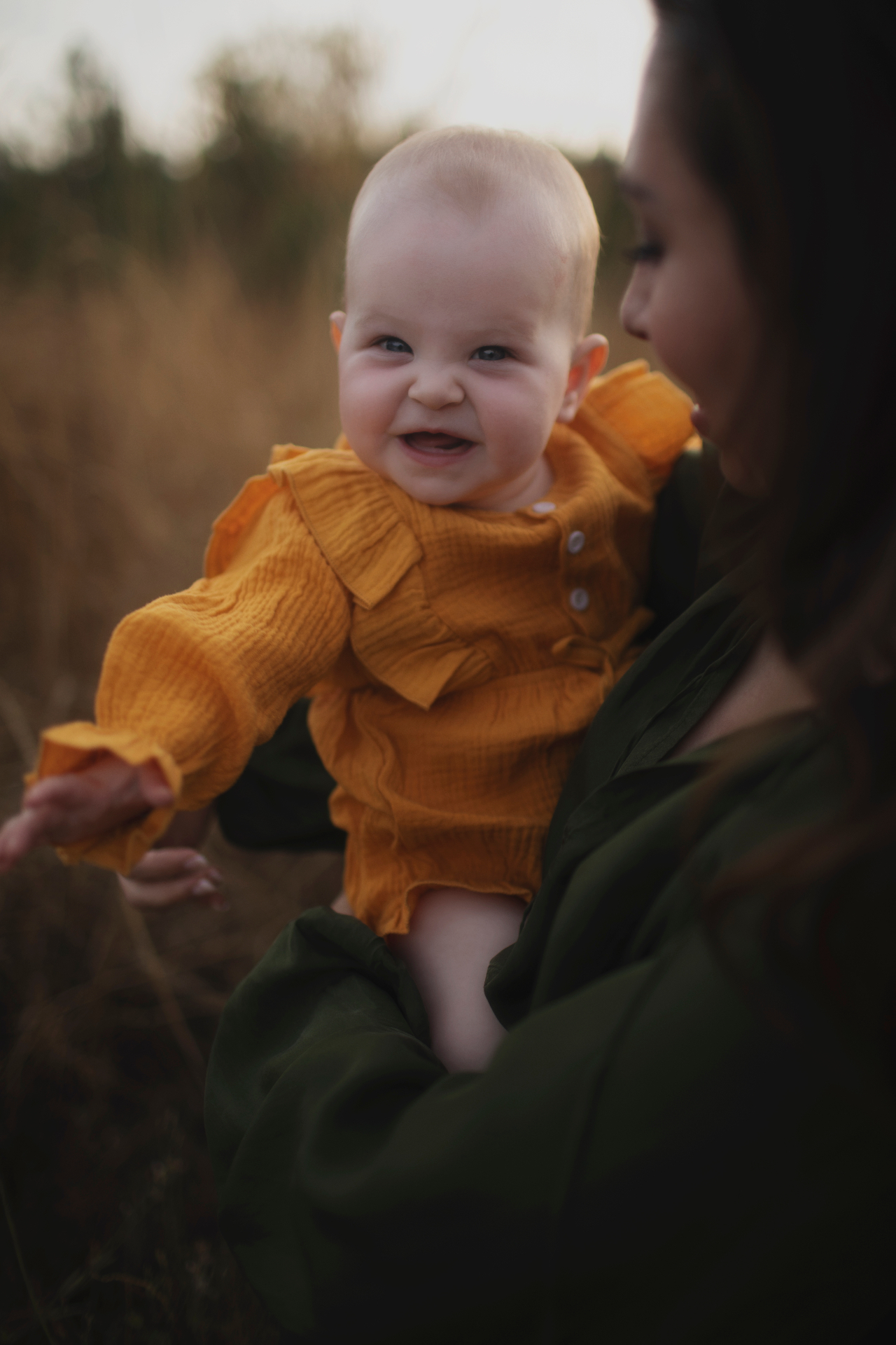Baby surrounded by marigolds